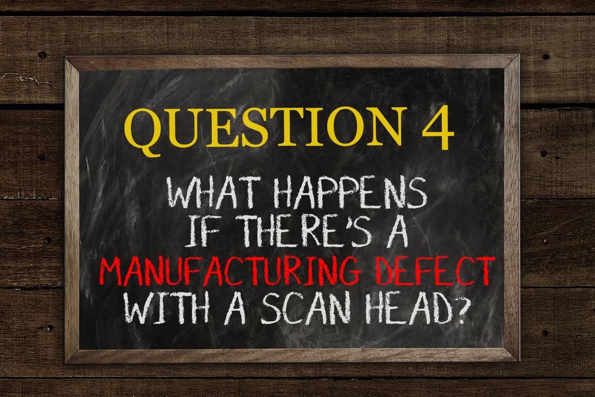 What happens if there's a manufacturing defect with a scan head?